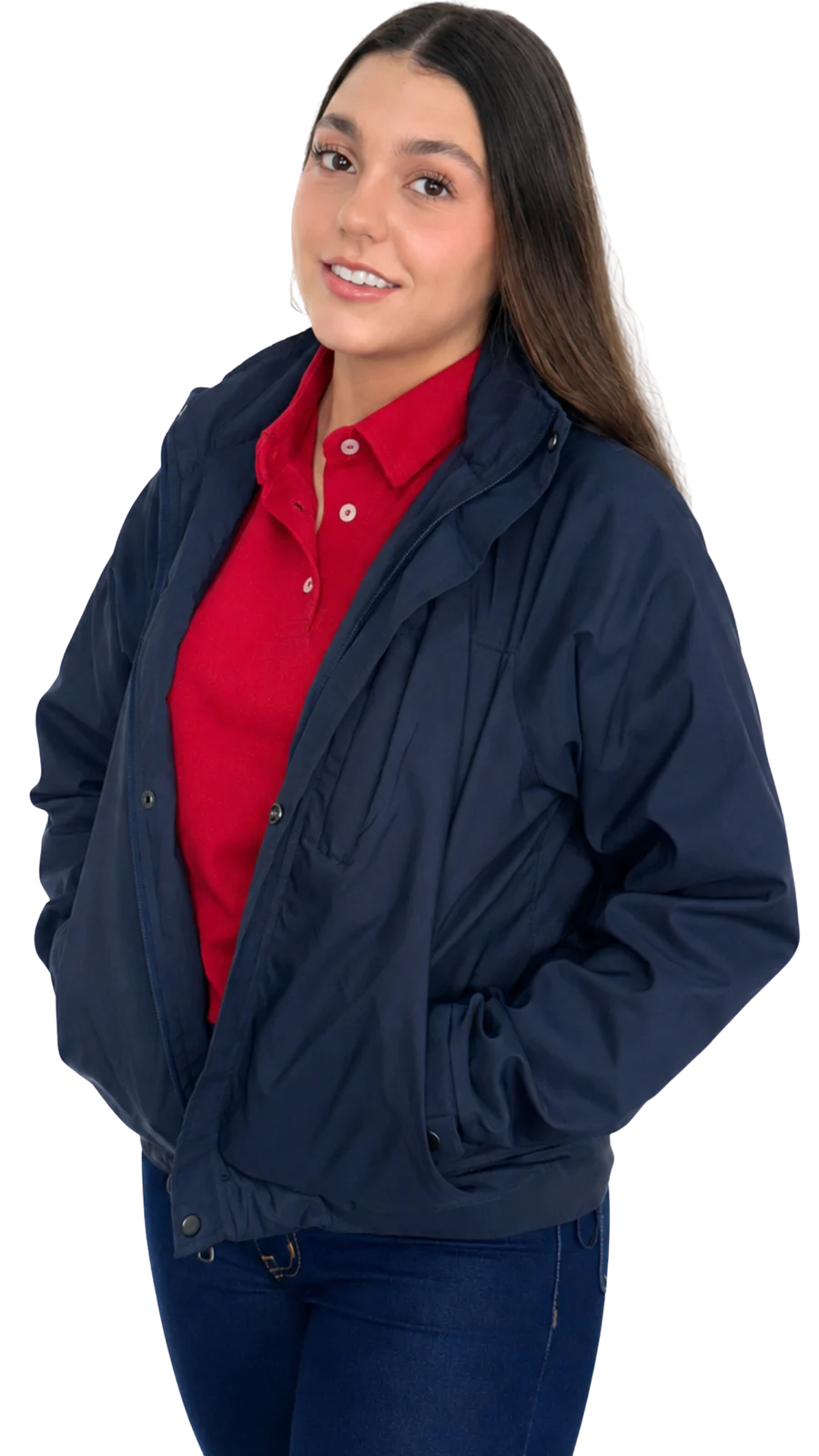 Modelo usando uniforme empresarial