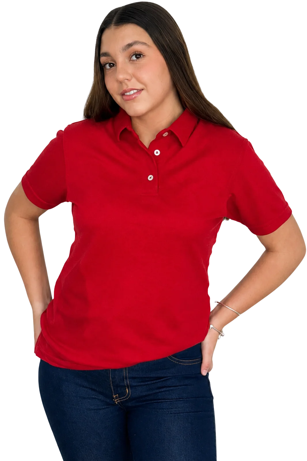 Modelo usando uniforme empresarial