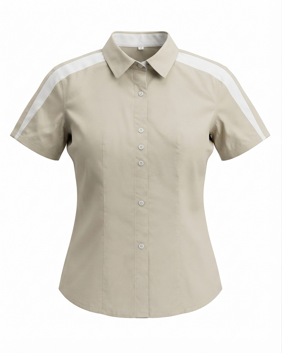 Blusa manga corta Beige