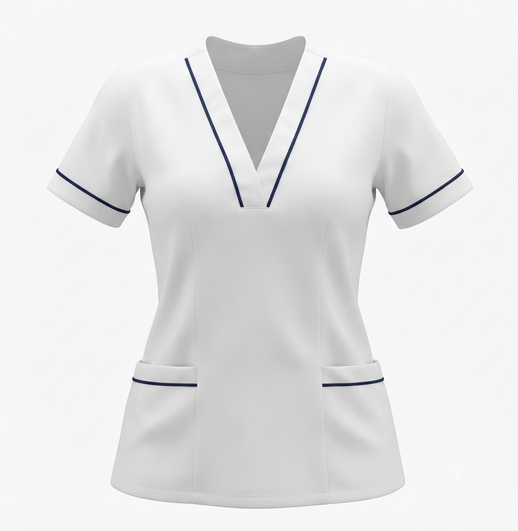 Blusa antifluido Blanca con Vivos